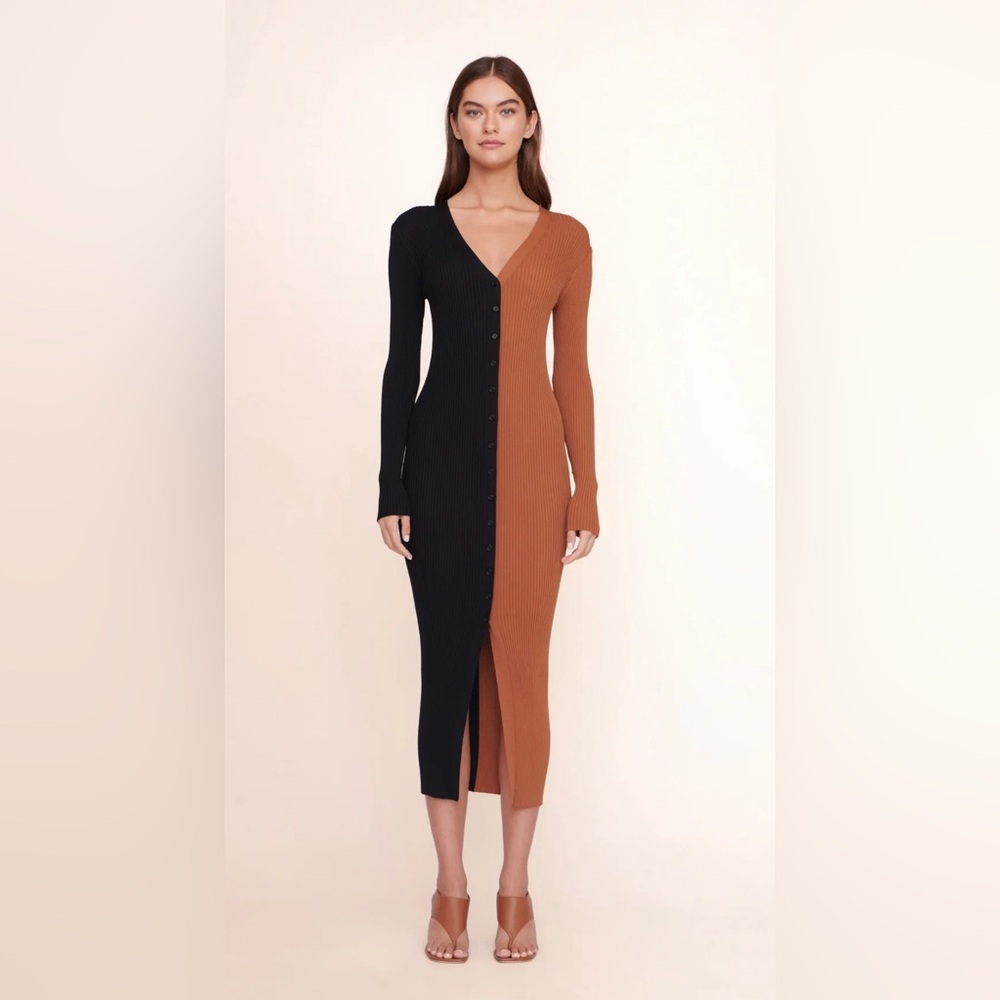 STAUD SHOKO SWEATER TAN BLACK - NEW